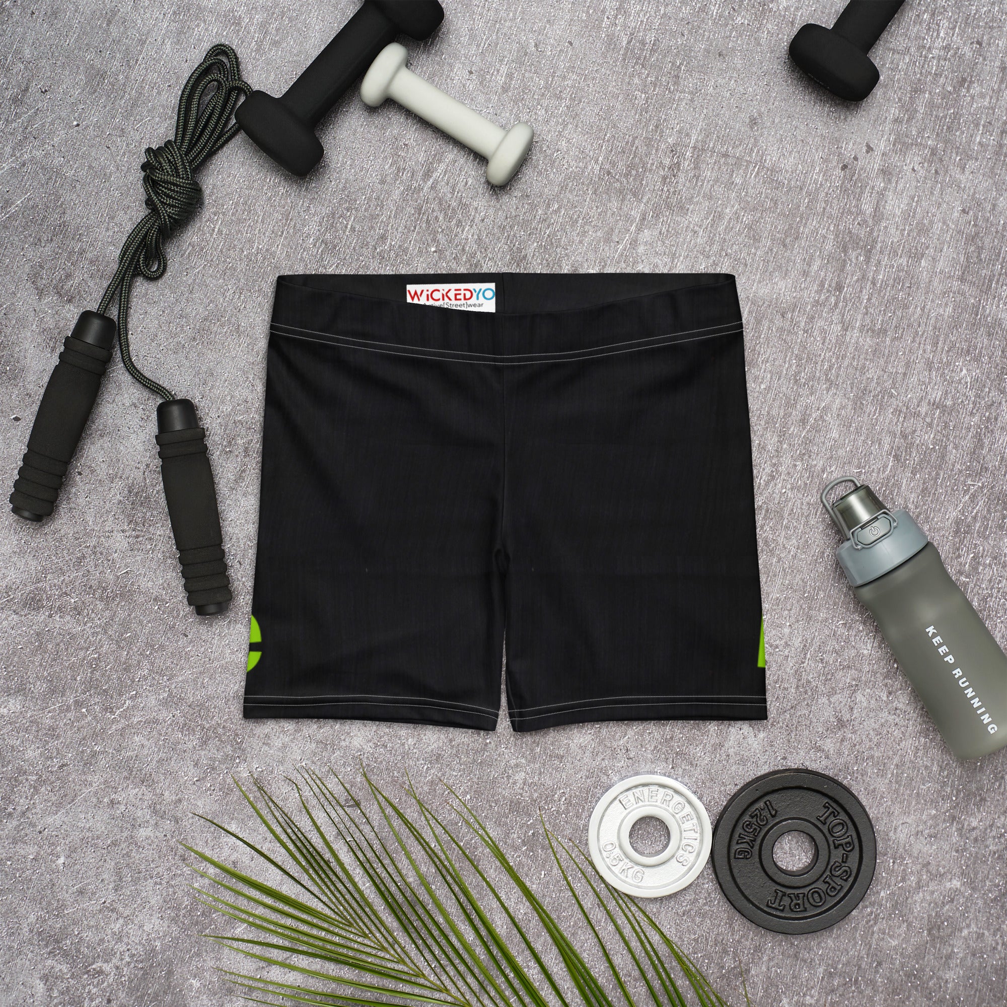 Brat Green Girls' Shorts. Black Gym Shorts. Lime Green Workout Shorts. WickedYo.